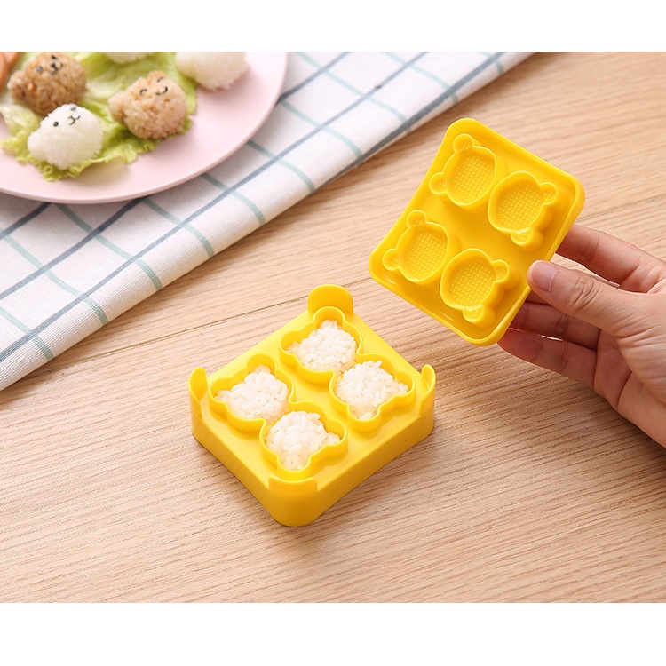 Cetakan Nasi Bento Beruang Mini 4 in 1 Bekal Anak Mini Bear Bento Mould