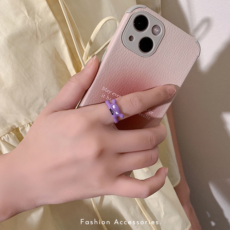 Gadis Fashion Ikatan Simpul Kelinci Cincin Paduan Cincin