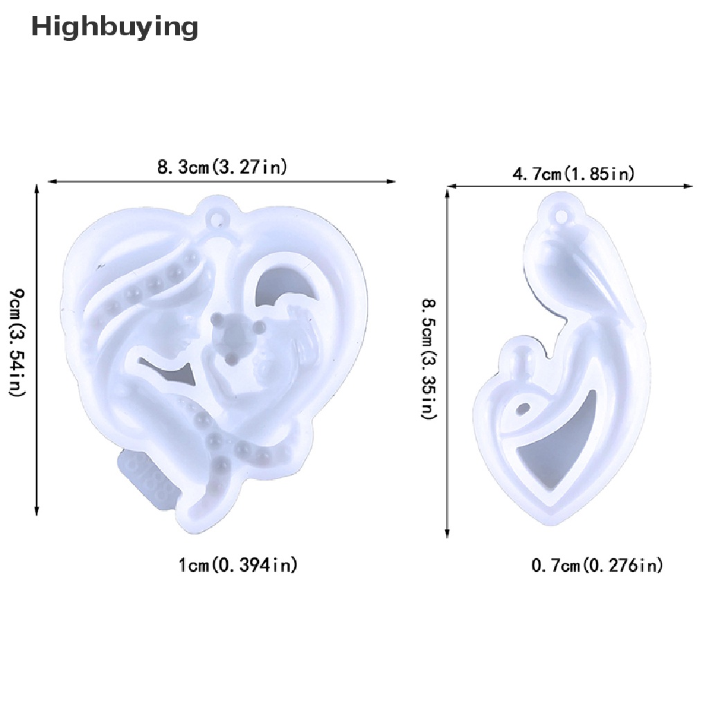 Hbid Hari Ibu Gantungan Kunci Liontin Epoxy Resin Cetakan DIY Cinta Ibu Dan Anak Peluk Setengah Tiga Dimensi Kunci Pesona Cetakan Silikon Glory