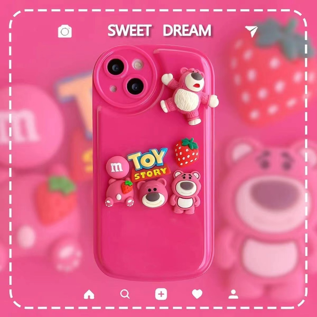 So Cute Pink LOTSO Air Cushion Soft Case IP IPhone 6 6S 7 8 14 + Plus SE 2020 X XR XS 11 12 13 Pro Max Cute Duck Strawberry Bear Phone Case City Girl