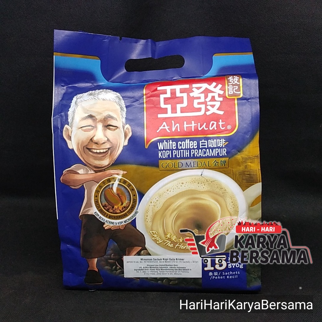 

AH HUAT WHITE COFFE GOLD MEDAL KOPI INSTANT 15'S X 38GR
