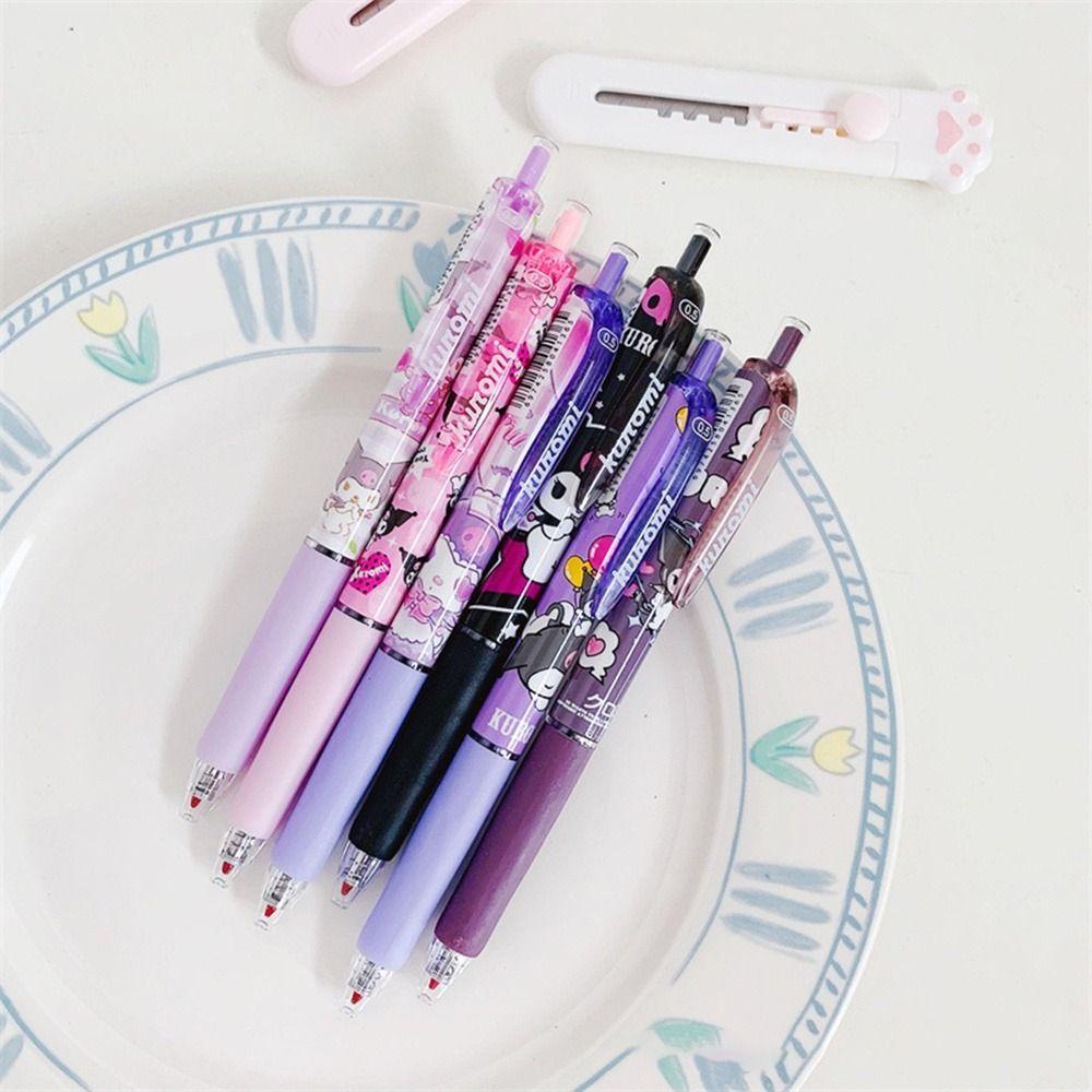 Populer 6PCS/Set Gel Pen Belajar Menulis Alat Kuromi Hadiah Siswa Bolpoin Kartun