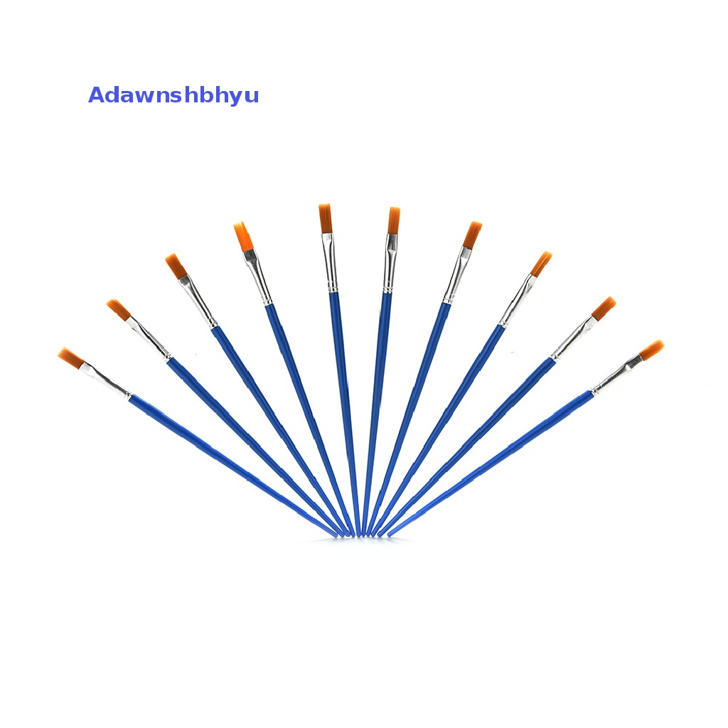 Adhyu 10 Pcs/Set Paint Brush Set New Nylon Blue Brush Kid Watercolor Drawing Paing ID