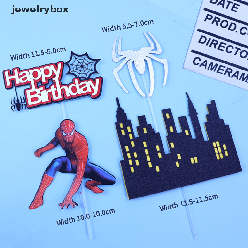 [jewelrybox] 1set Hiasan Kue Tema Spider man Untuk Pesta Ulang Tahun Kartun Kue Deco Hadiah Butik