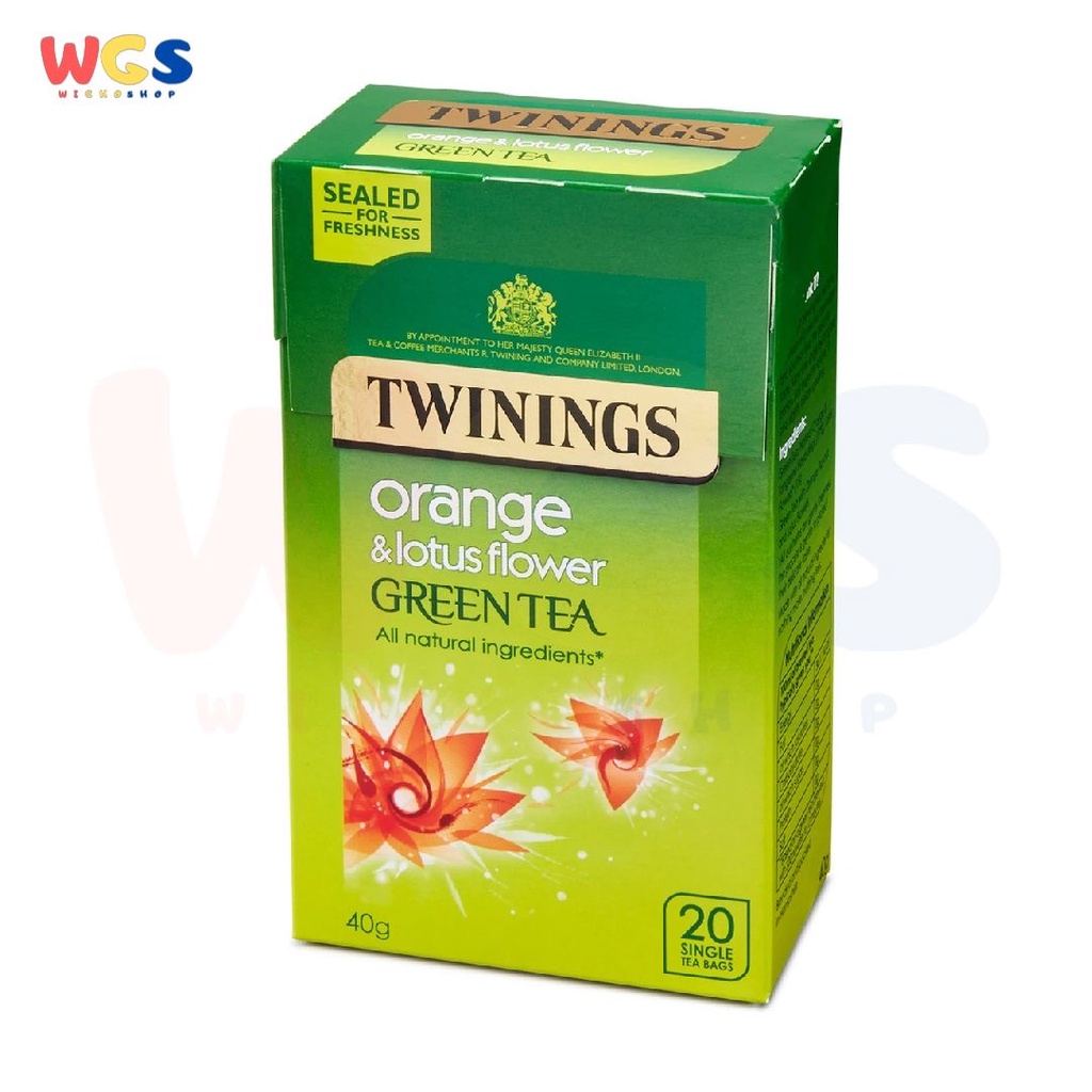 Twinings Ginger Orange &amp; Lotus Flower Green Tea All Natural 20s x 2g