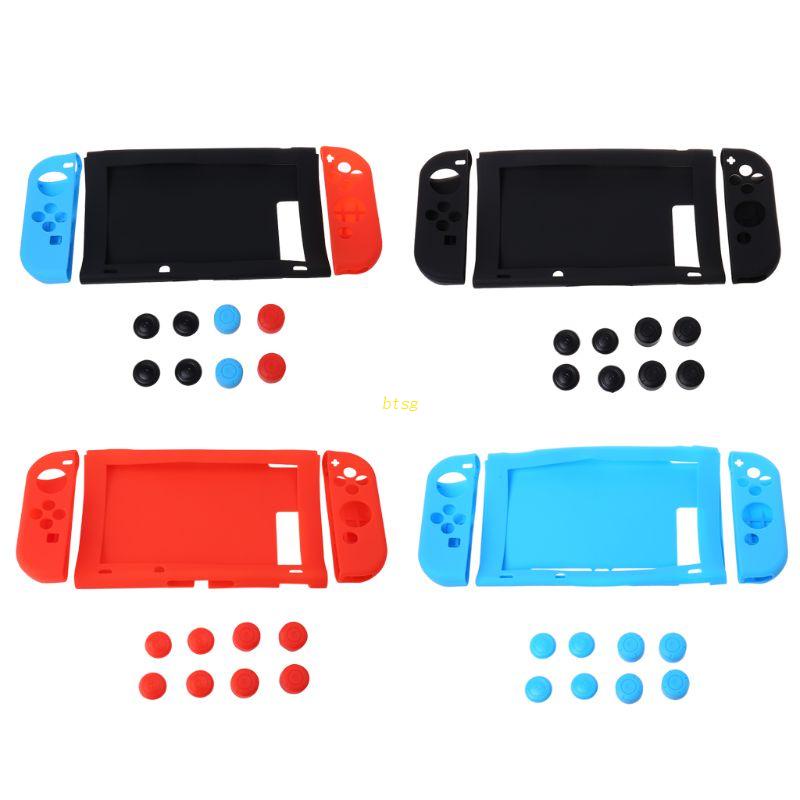 Btsg 11in1 Cover Wastafel Pelindung Untuk Case Cap Set Silikon Lembut Shockproof Anti-Aus Pengganti forSwitch Konsol NS