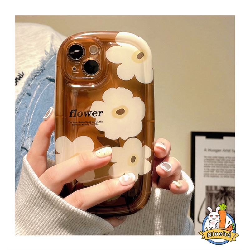 IPHONE Casing Kompatibel Untuk Iphone14 13 12 11 Pro Max X Xr Xs Max8 7 6 6s Plus ins Retro Bunga Silikon Sederhana Premium Merasa Bungkus Penuh Soft Case Shockproof Menebal Airbag Phone Case