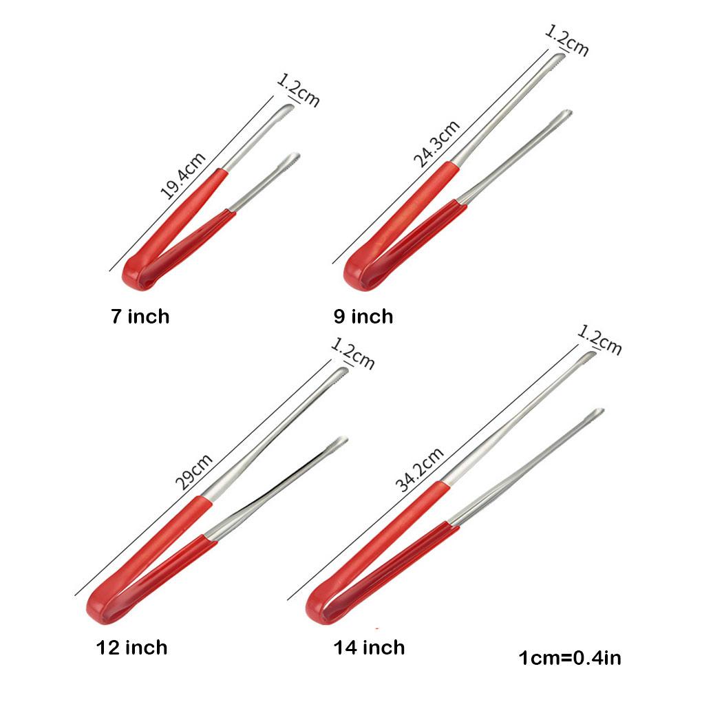 7/9 /12 /14 Inch Penjepit BBQ Panjang Stainless Steel Goreng Barbekyu Penjepit Salad Picking Alat Klip Makanan Untuk Rumah Hotel Piknik Camping