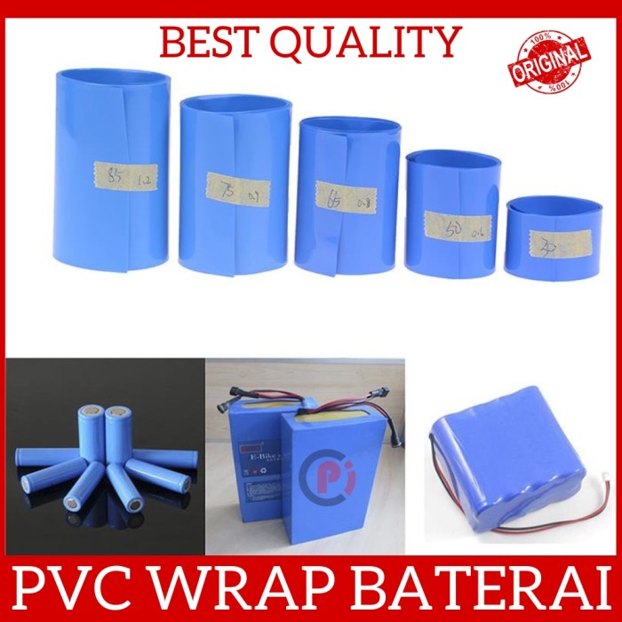 Heat Shrink Tube PVC Jacket 18650 Bungkus Baterai Wrap Per 1 Meter