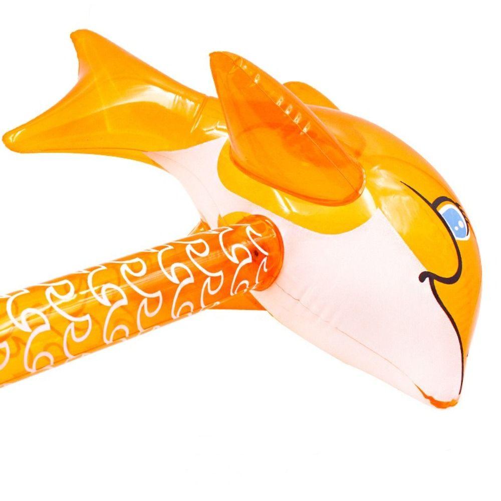 Mxbeauty Dolphin Inflatable Handheld Stick Perlengkapan Kolam Renang Balon Tiup Dekorasi Pernikahan Tongkat Tiup Perlengkapan Pesta Party Decoration Dolphin Hammer