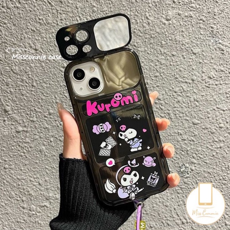 IPHONE Casing Ponsel Cermin Make Up Flip Kreatif Yang Indah Kompatibel Untuk Iphone11 12 13 14 Pro Max7 8 14 Plus XR X XS MAX SE Kartun Lucu Mickey Silicon Shockproof Soft TPU Black Case