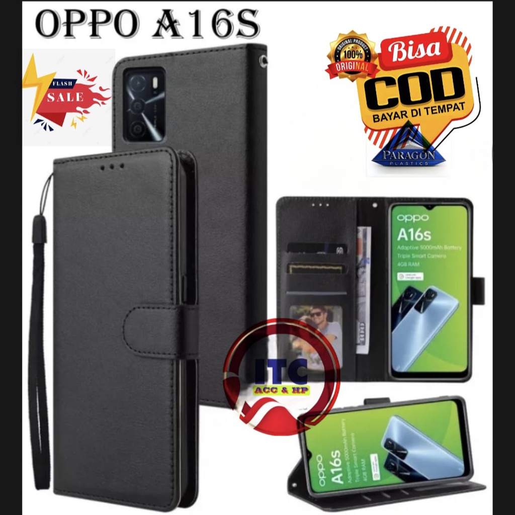 CASE PREMIUM FLIP KULIT DOMPET TYPE HP OPPO A16S  / A16 A55 5G A55 4G A54 4G 5G  LEATHER MAGNETIC FL