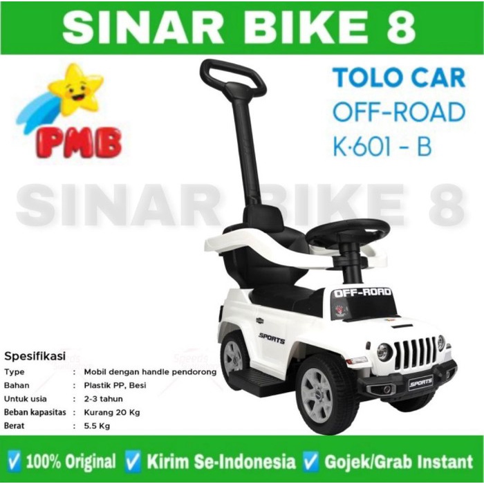 Mainan Mobil Duduk Anak dengan Dorongan Tolo Car Off Road PMB K-601B