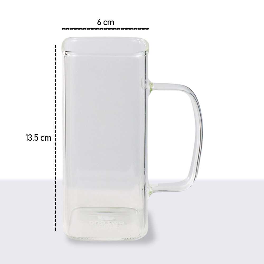 (BISA COD) FTIHSHP  Gelas Cangkir Kopi Glass Coffee Mug 370 ml - CL001