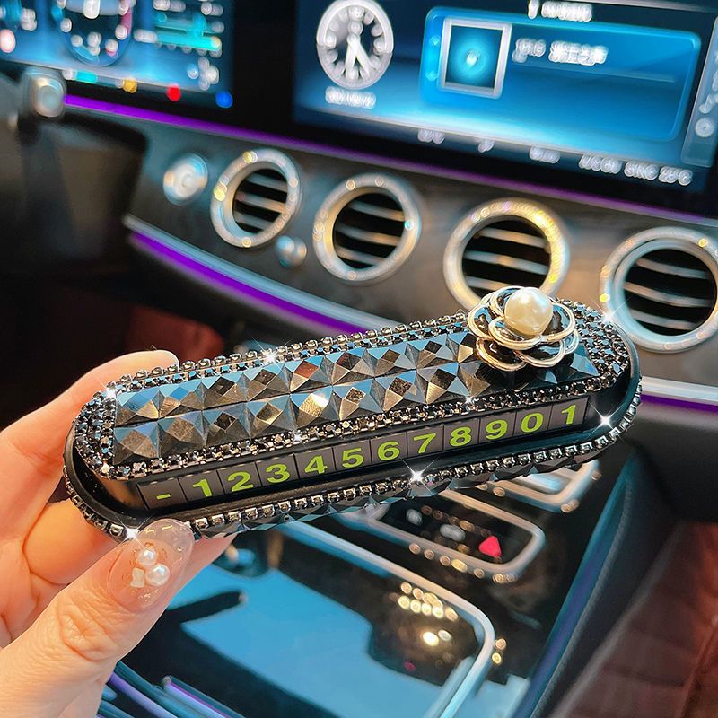 Berlian Gaya Baru Kreatif Mobil Tanda Parkir Sementara Kartu Nomor Telepon Bergerak Tersembunyi Unik Disesuaikan Mobil Bergerak Perempuan