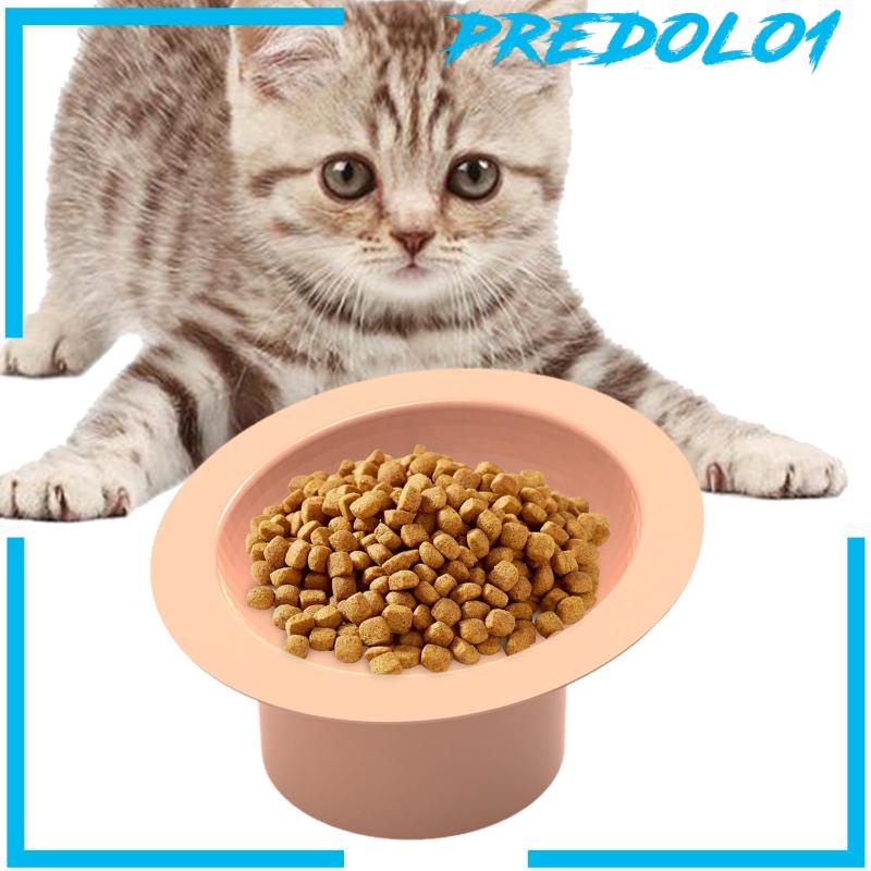 [Predolo1] Mangkuk Kucing Angkat Portabel Pelindung Leher Mangkuk Makan Hewan Peliharaan Wadah Makanan