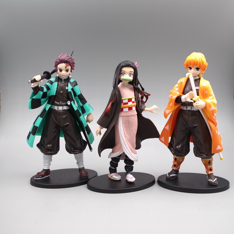 Anime Figure Demon Slayer Kamado Tanjirou Nezuko Kibutsuji Muzan Akaza Rui PVC Figure Model Koleksi Mainan Untuk Anak Laki-Laki Anak