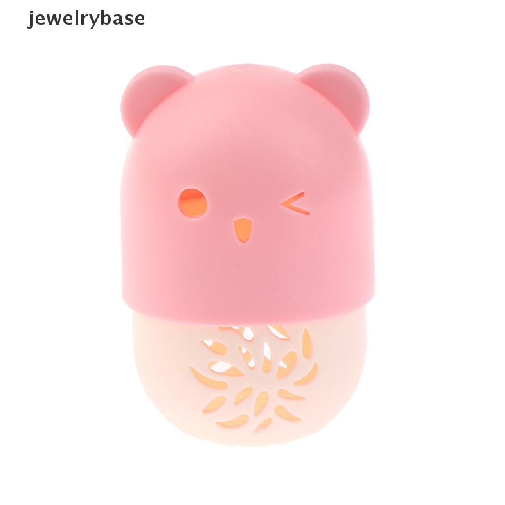 [jewelrybase] Portable Kitten Beauty Powder Puff Blender Holder Spons Makeup Telur Pengering Cases Butik