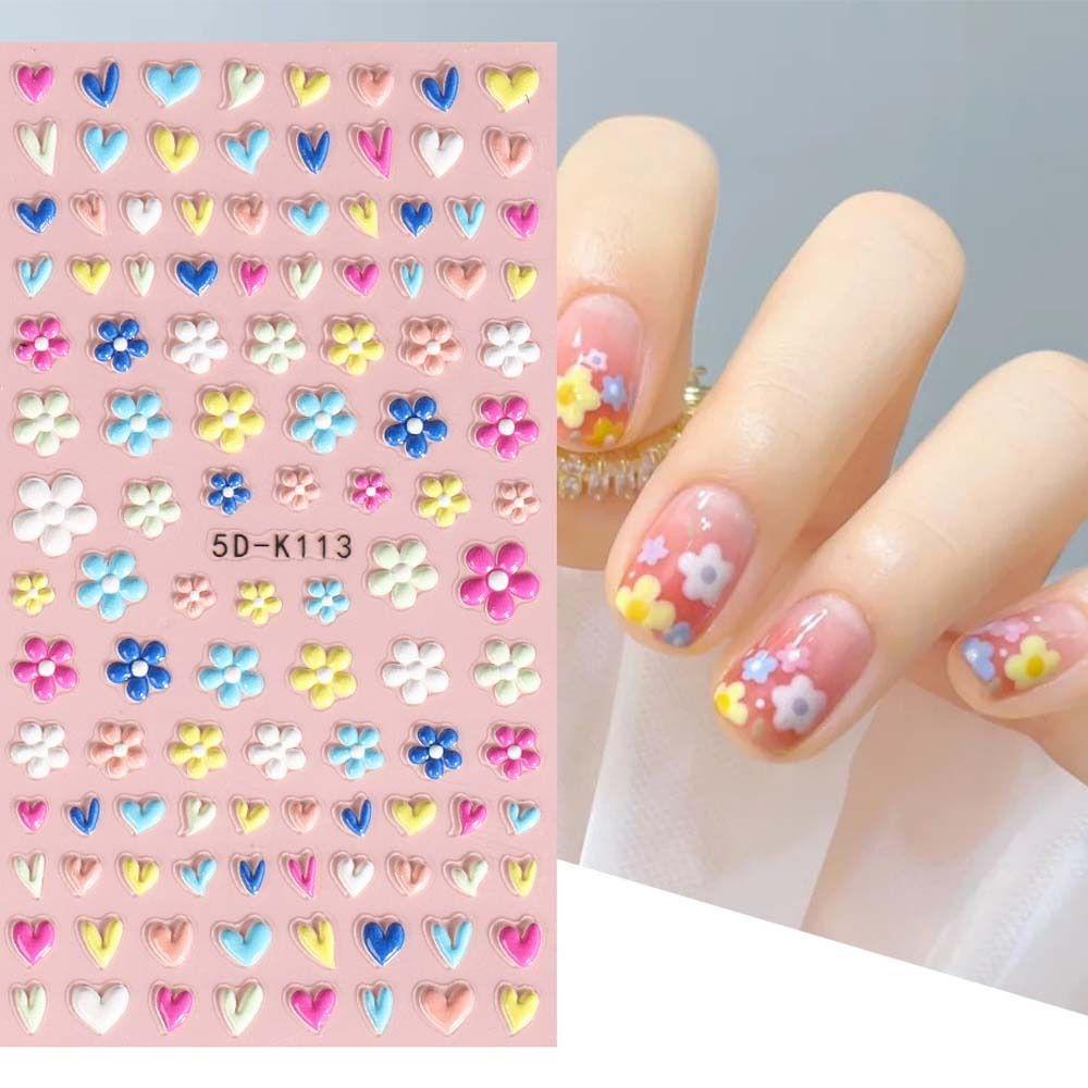 Mxbeauty Bunga Stiker Kuku Wanita Fashion Love Hati|Hiasan Kuku Daisy