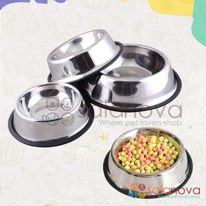 Tempat Makan Stainles / Mangkok Stainless Untuk Kucing, Anjing