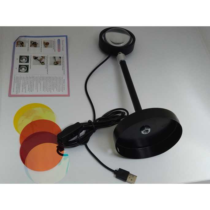 (BISA COD) FTIHSHP CANMEIJIA Lampu Sunset Spotlight USB Cable Adjustable - C-002