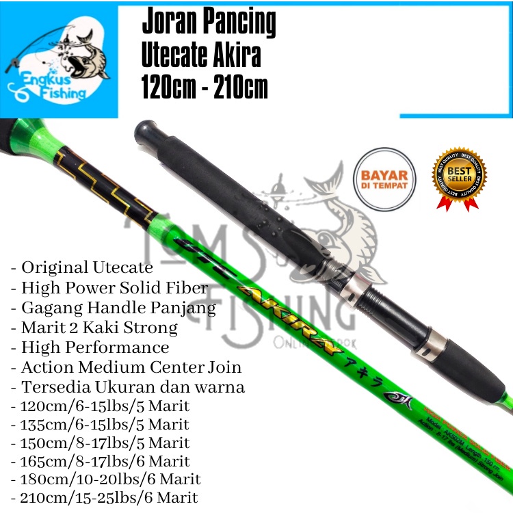 Joran Pancing UTC Utecate Akira 120cm - 210cm Fiber Solid (Medium) Murah Berkualitas - Engkus Fishing