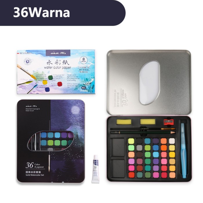 

1 SET CAT AIR ISI 36 DAN 60 WARNA / 1 SET CAT AIR FREE KUAS - HITAM 36W