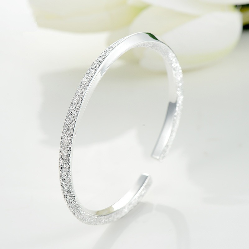 Goldkingdom Fashion Perhiasan Aksesoris Ready Stock Wanita Terbuka Glossy Matte Gelang Perak Jepang Dan Korea Seiko Dipoles Fashion Twist Bracelet Tanabata Perhiasan Perak