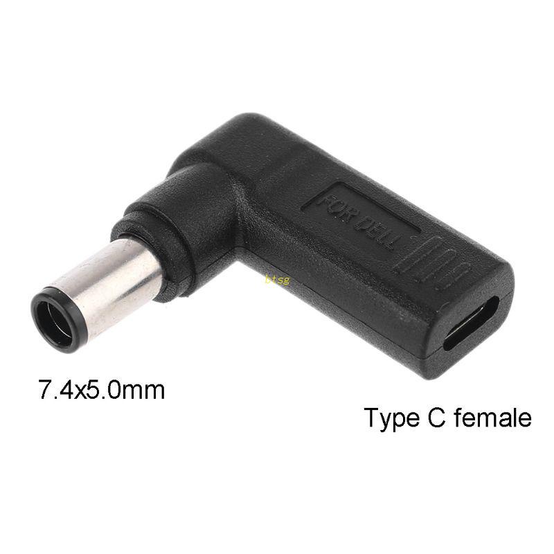 Btsg USB-C Type-C Female to 7.4x5.0mm Untuk Adaptor Plug DC Male Untuk Laptop DELL Conver