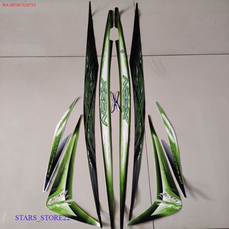 (ORI) striping sticker lis body yamaha xeon karbu lama 125 2009 2010 hitam hijau KUALITAS ORIGINAL P