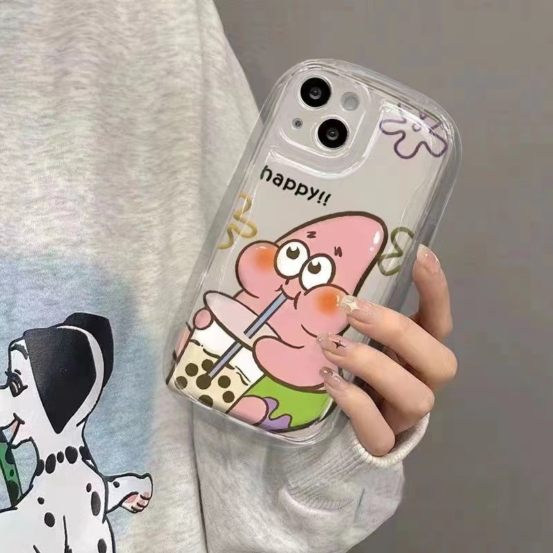 IPHONE Casing Ponsel Tahan Guncangan Kartun Lucu Kompatibel Untuk Iphone14 13 12 11 Pro XS Max X Xr7 +8 Plus Casing Transparan Lembut TPU Silicone Cover