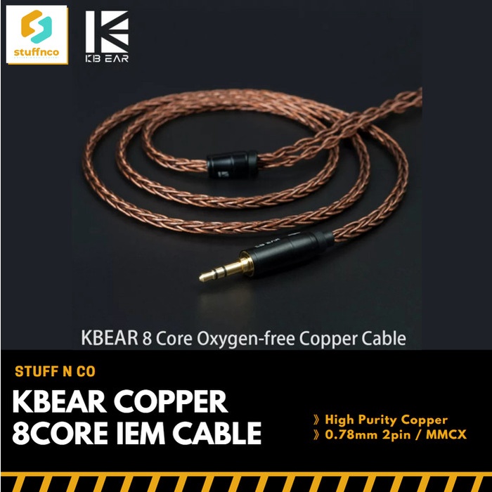 Kbear 8 Core Pure Copper Cable 2pin 0.78mm MMCX QDC 2.5mm 3.5mm 4.4mm