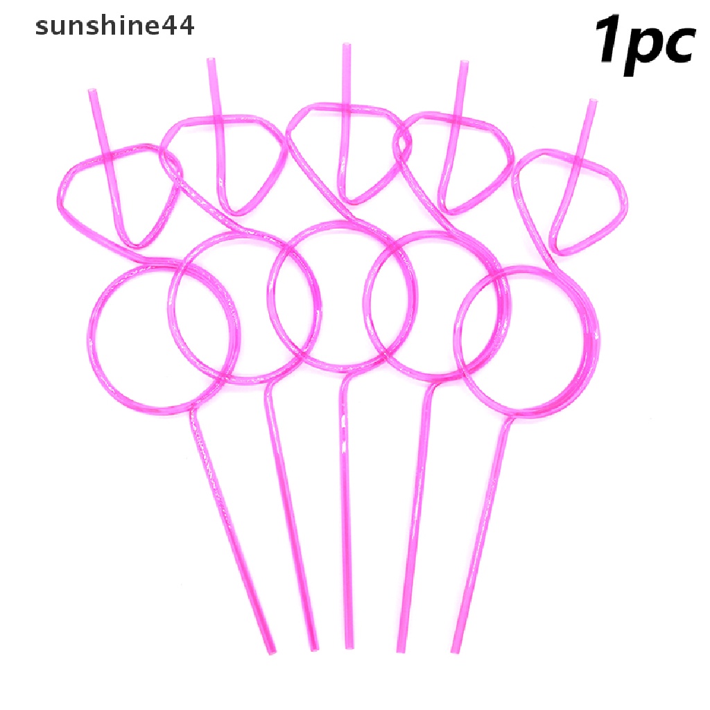 Sunshine Loop Straws Reusable Party Favors Drinking Suckers Rose Red Twisted Straws ID