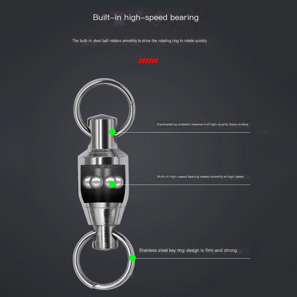 TOP 10pcs Konektor Memancing Rolling Swivel Tahan Lama Ukuran1# Kepada10# Tong Bearing Stainless Steel