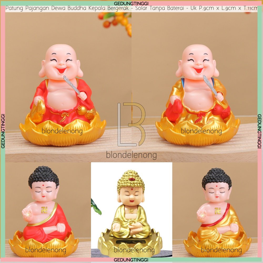 Pajangan Patung Hiasan Boneka Dewa Maitreya Julaihut Milefo Sakyamuni Biksu Fortune Rejeki Rezeki Fengshui Feng Shui Buddha Budha Rupang Amitabha Statue Decoration Keberuntungan Goyang Bergerak Mainan Di Dashboard Mobil Solar Baterai Mini Kecil Besar Cina