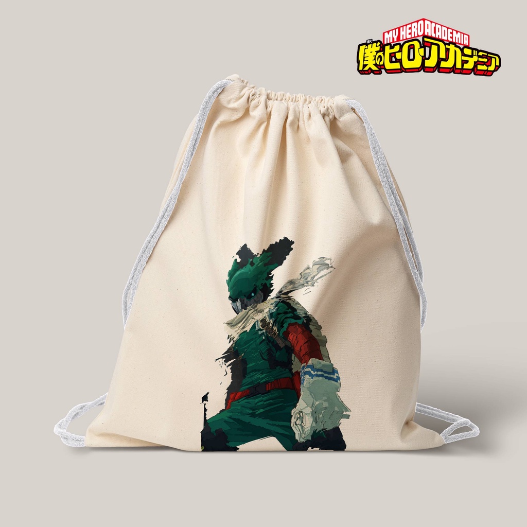 Stringbag Anime Boku no hero midoriya vigilante my hero academia tas serut canvas premium blacu totebag