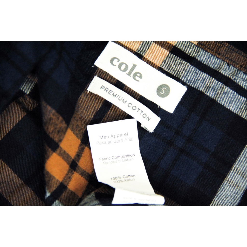 [COD] Baju Kemeja Cole Code 18 Casual Lengan Panjang Biru Navy Tua Pria Motif Kotak-kotak | Kemeja Original 100% Brand Matahari Big Size Kasual Kesual