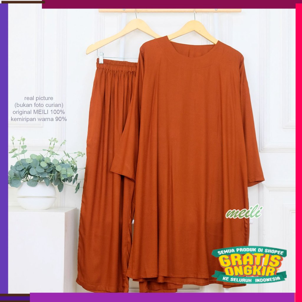 RAMADHAN SALE IDUL FITRI BIGSIZE | XXL 5L LD 120 140 Setelan Panjang Baju Tidur Syari Piyama Muslima