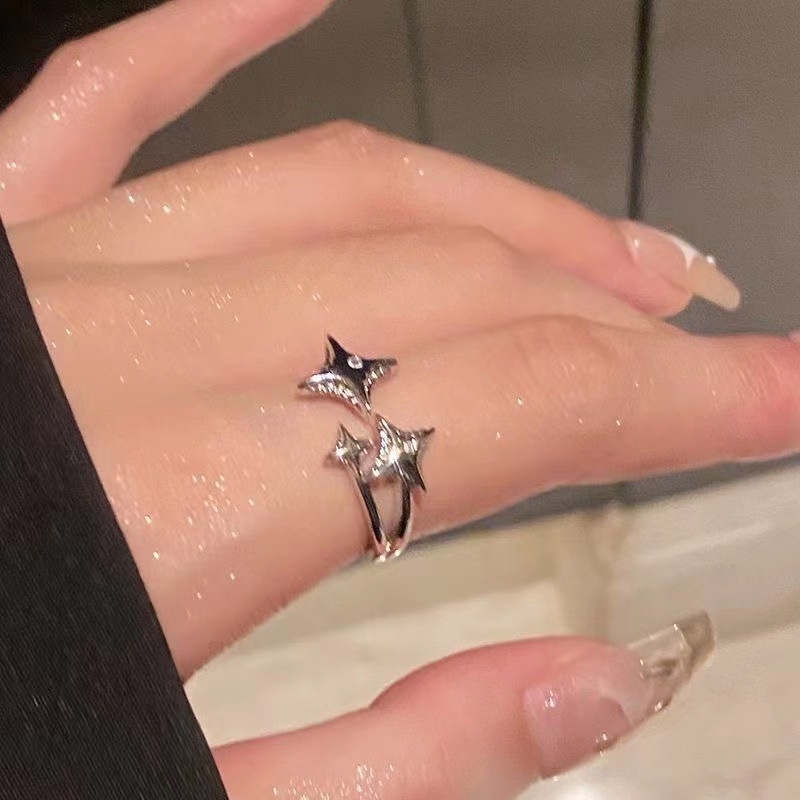 Cincin Bintang Ceruk Perempuan Desain Asli Pembukaan Yang Dapat Disesuaikan Mang Star Ring Angin Dingin Hadiah Untuk Pacar Pacar Perhiasan Gadis Sexy