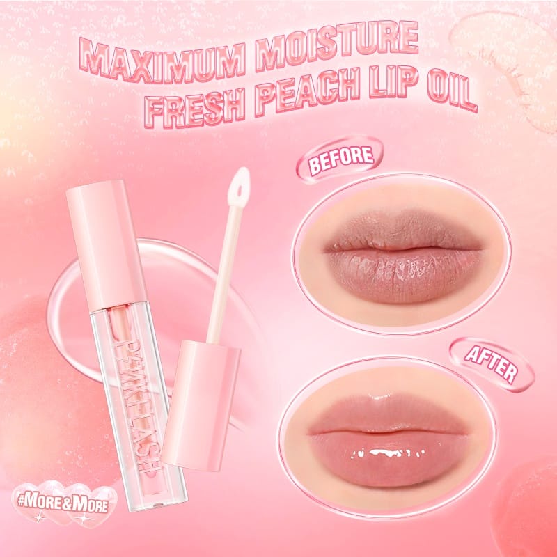 [BPOM&amp;ORI] PINKFLASH More&amp;More Moisture Lightweight Lip Oil Moisturize Repair Reduce Wrinkles Multi-use Natural