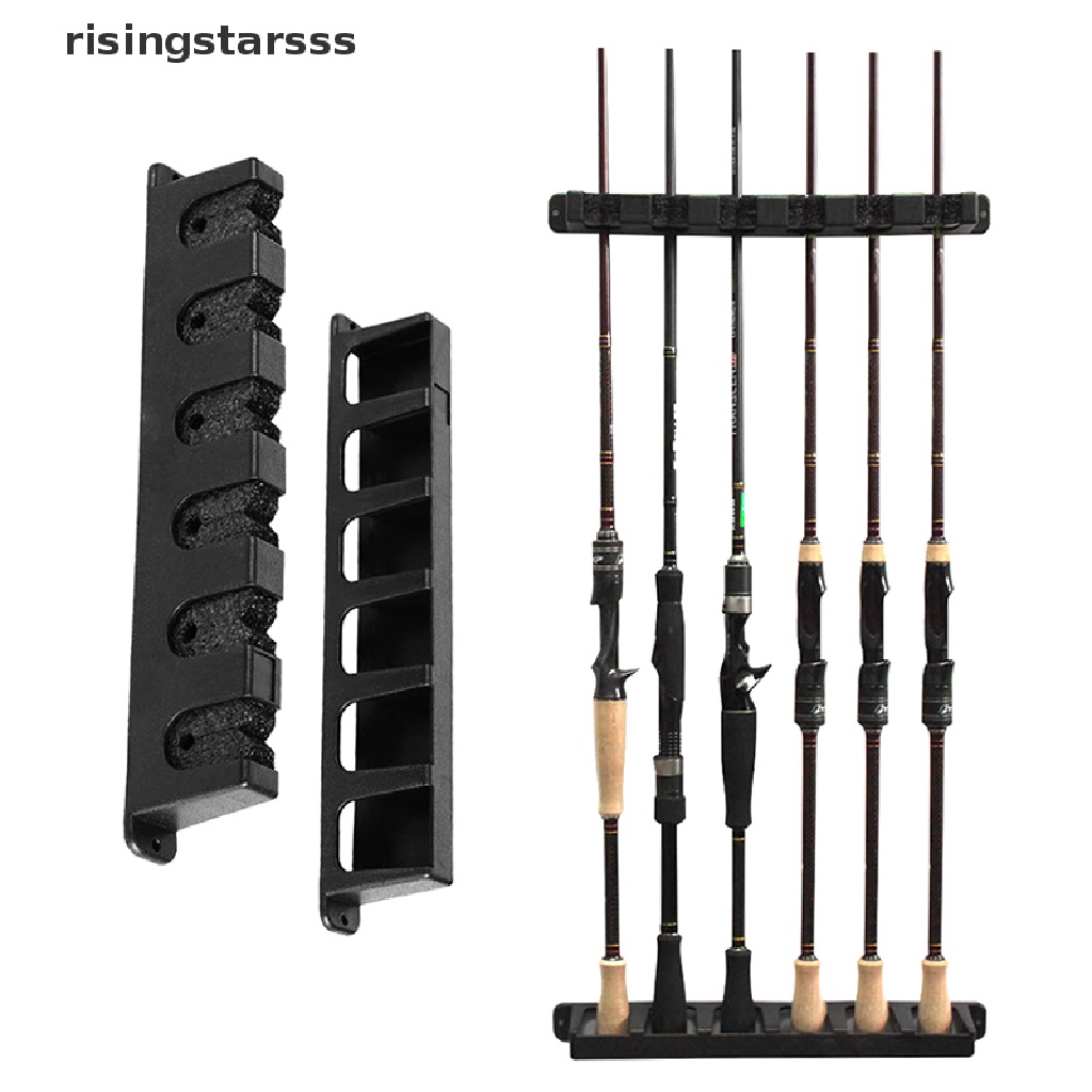 Rsid Span-new Fishing Rod Rack Fishing Pole Holder Dudukan Batang Dinding Untuk Garasi Pancing Penyimpanan Rak Holder Jelly