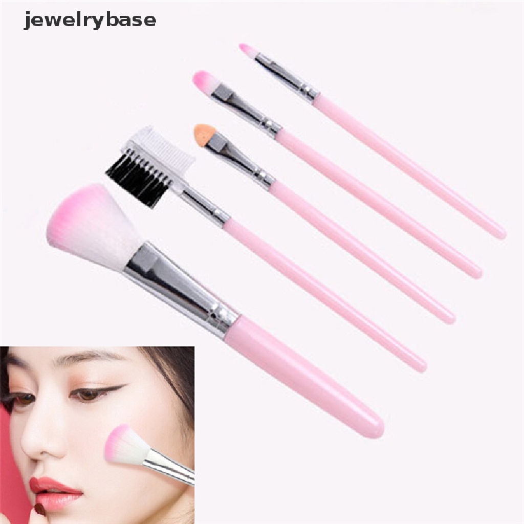 [jewelrybase] 5 Pcs Wanita Kuas Makeup Eye Shadows Lips Brushes Kosmetik Alat Set Kit Butik
