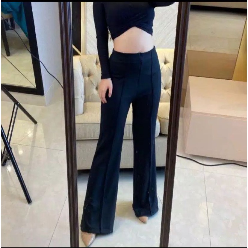 Celana Panjang Cewek Model Cutbray Kain Scuba Murah Import Premium Celana Formal Wanita Casual