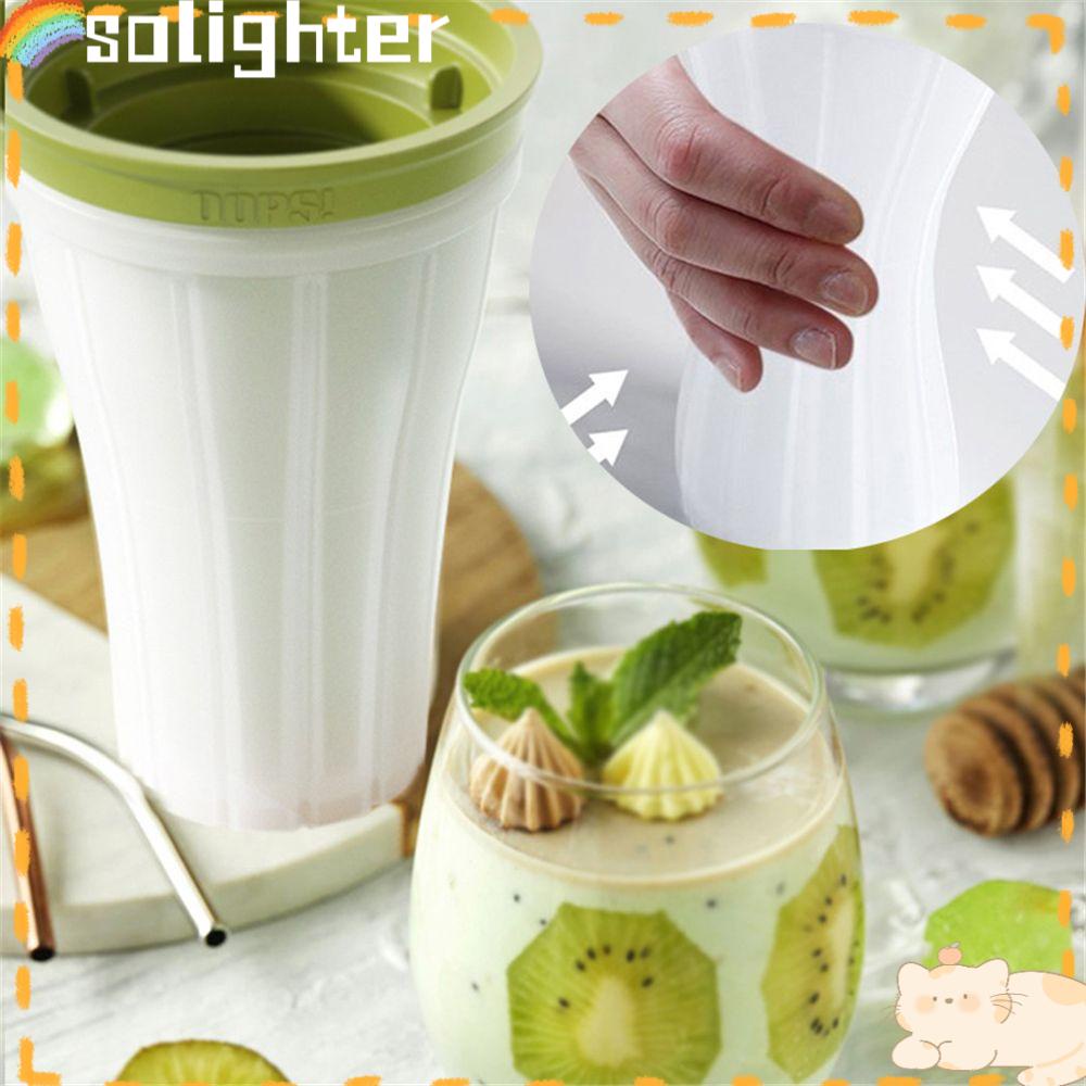 Solighter Summer Anak Bisa Smoothies Dengan Cepat Ice Maker Silicone Slushy Cup