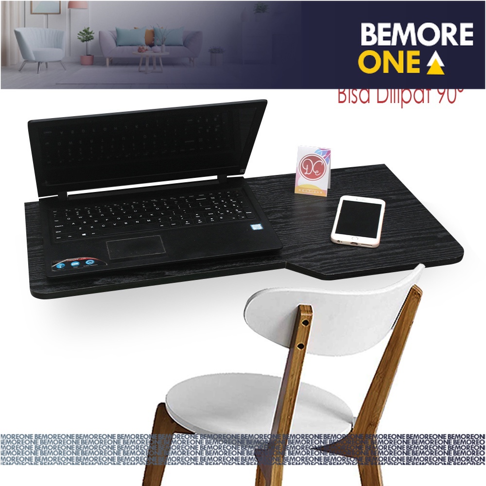 BEMORE - Meja Lipat Dinding Tempel Laptop 70x35cm Meja Belajar Kamar Model Modern Minimalis
