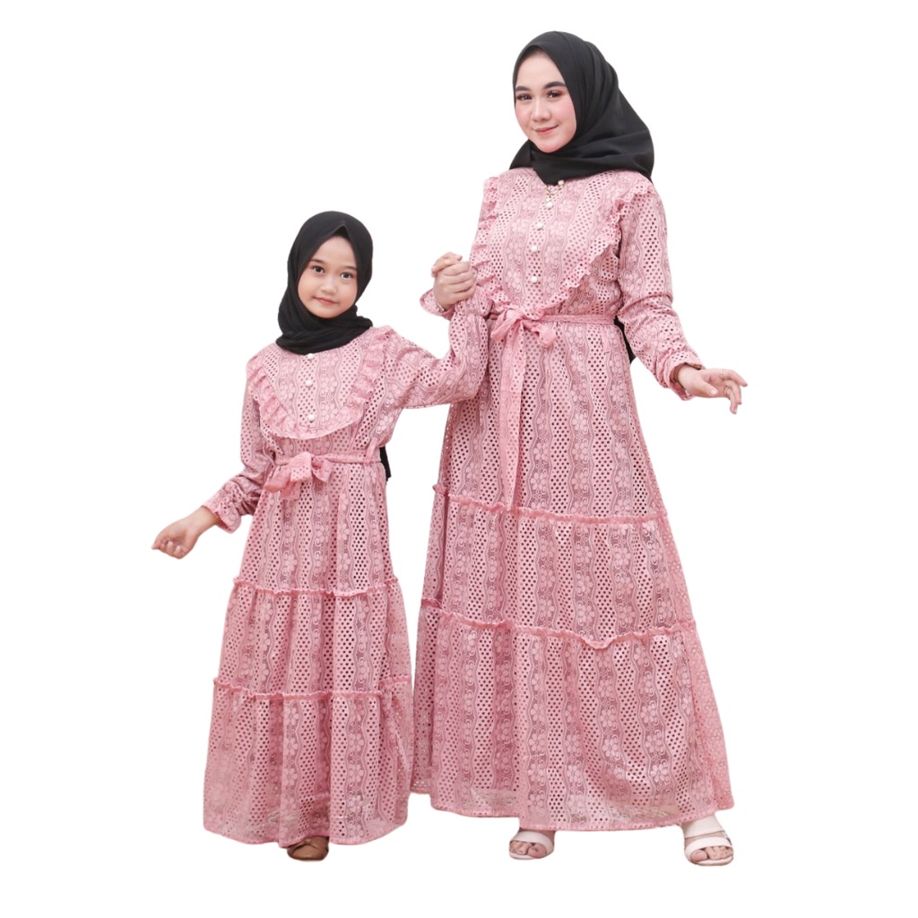 BISA BAYAR (COD) / Baju Ibu Anak Perempuan Gamis Brokat Terbaru Gamis Baju Muslim Perempuan Muslim Dewasa Perempuan 2021 Kekinian  Gamis Terbaru Modern Lebaran Gamis Brukat Remaja Terbaru Baju Muslim Lebaran Keluarga