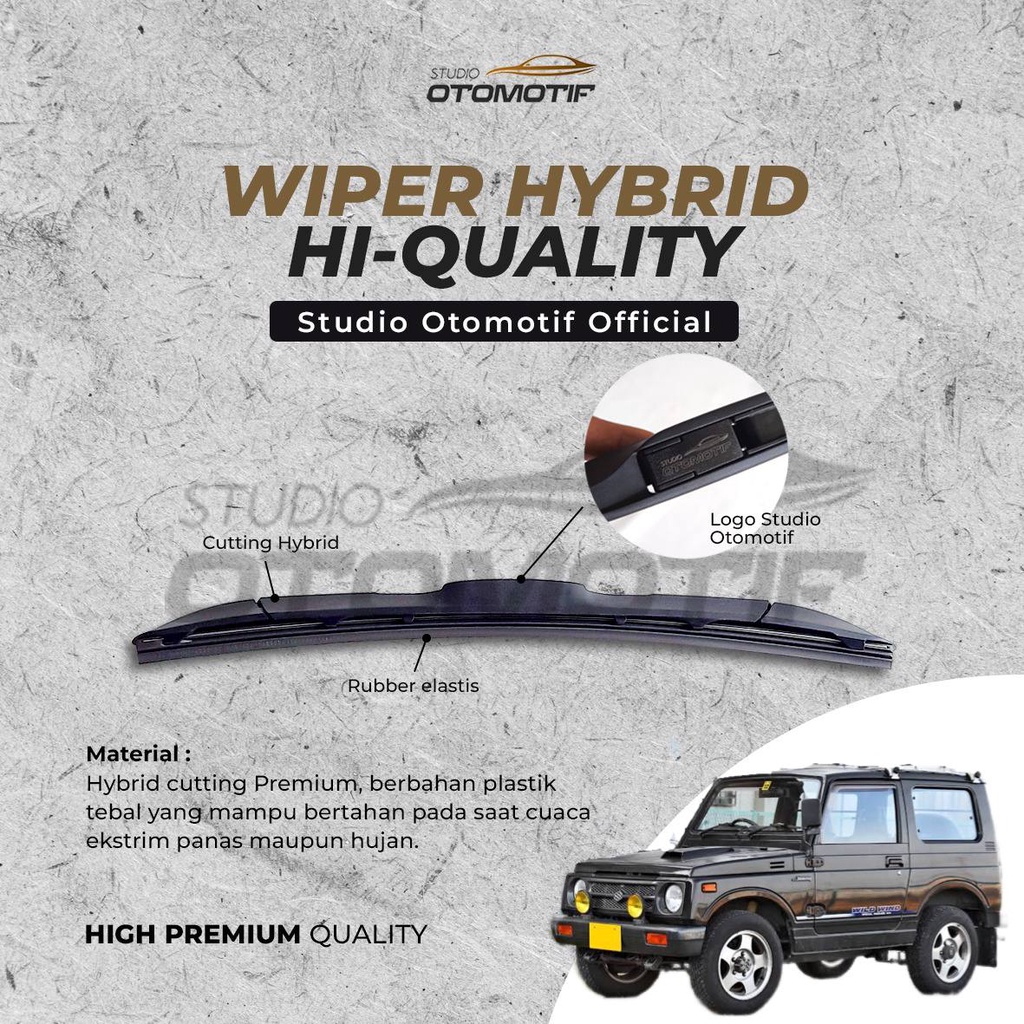 WIPER SUZUKI JIMNY 1.0 1981-1987 HYBRID OFFICIAL STUDIO OTOMOTIF 2 PCS