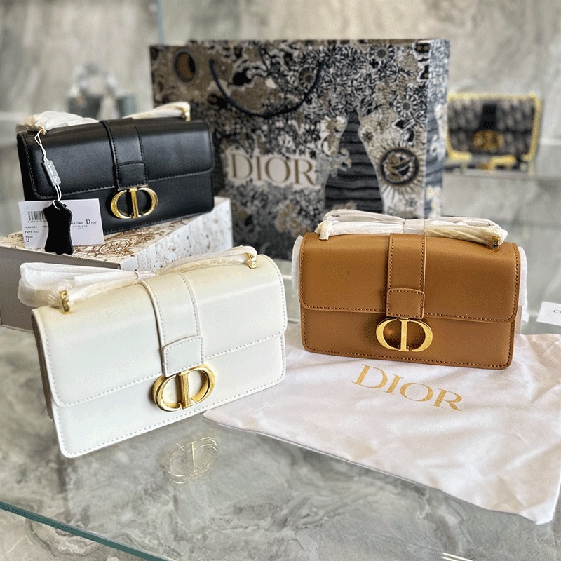 Original 2023 New DIOR Cowhide Montaigne Small Chain Bag Low-key Luxury Women's Bag Dior_