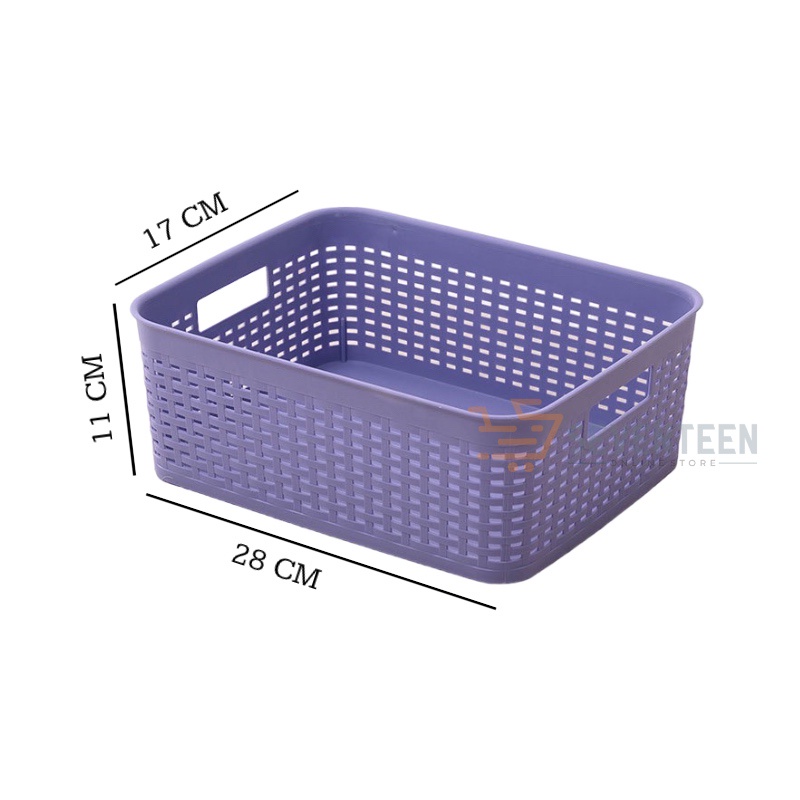 SEVENTEEN H01 KONTAINER PLASTIK SERBAGUNA BASKET KERANJANG PENYIMPANAN STATIONARY BOX AKSESORIES KERANJANG WARNA TRAY RUMAH TANGGA