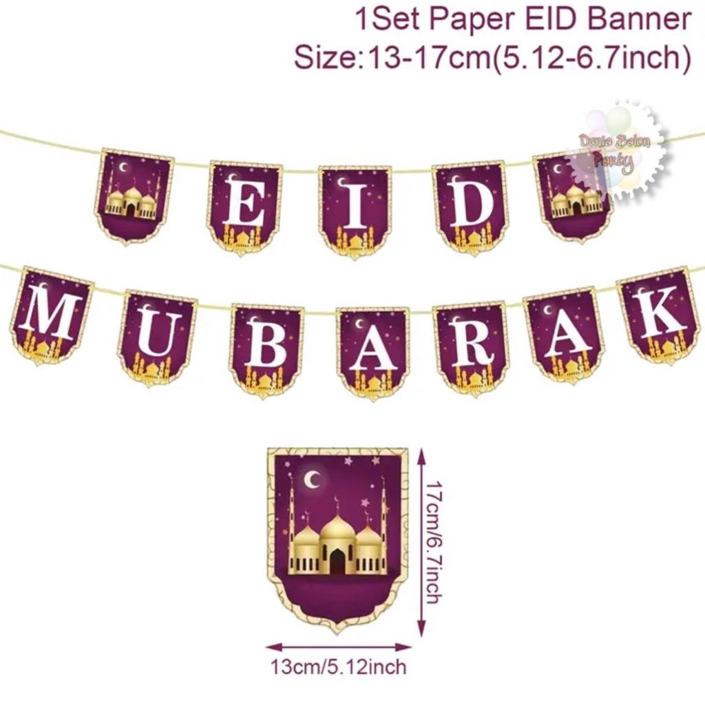 Banner Idul Fitri / Bunting Flag Lebaran / Banner Eid Mubarak
